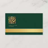 Green Gold QR Code Luxury Real Estate Agent 名刺 (裏面)