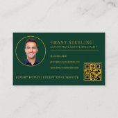 Green Gold Real Estate Agent QR Code 名刺 (裏面)