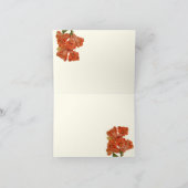Green & Gold Red Floral Art Deco Thank You Cards サンキューカード (内部)