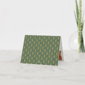 Green & Gold Red Floral Art Deco Thank You Cards サンキューカード (裏面)