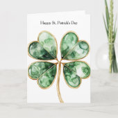 Green Gold Shamrock St. Patrick's Day カード (正面)