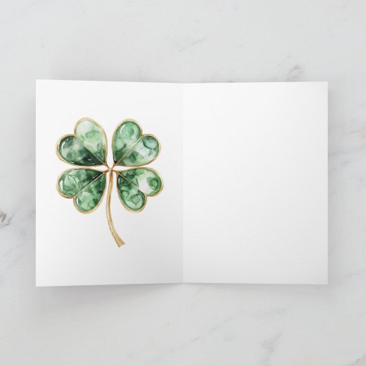 Green Gold Shamrock St. Patrick's Day カード (内部)