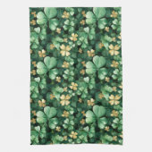Green Gold Shamrock St. Patrick's Day キッチンタオル (縦)