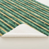Green Gold Shamrock St. Patrick's Day Stripes シェルパブランケット (3/4)