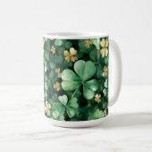 Green Gold Shamrocks St. Patrick's Day コーヒーマグカップ (正面右)