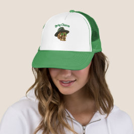 Green Gold Skul Fedora Hat St.Patricks Day Trucker キャップ
