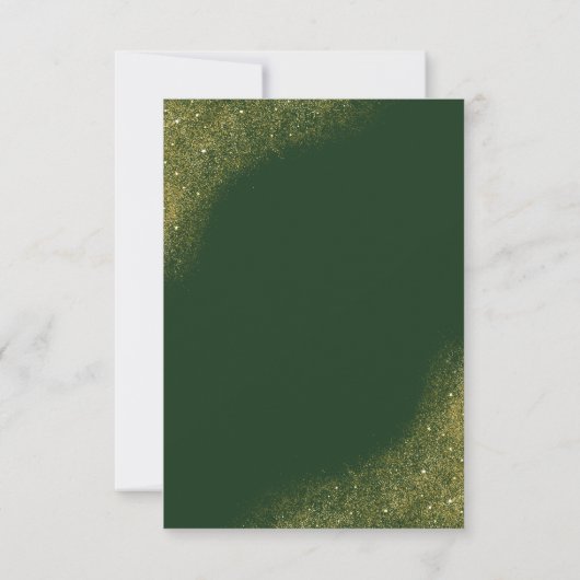 Green & Gold Spark Wedding RSVP Card (裏面)