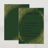 Green & Gold Spark Wedding RSVP Card (正面/裏面)