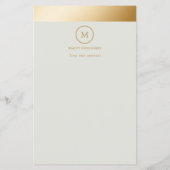 Green Gold Stripe Monogramm Circle Flyer チラシ (裏面)