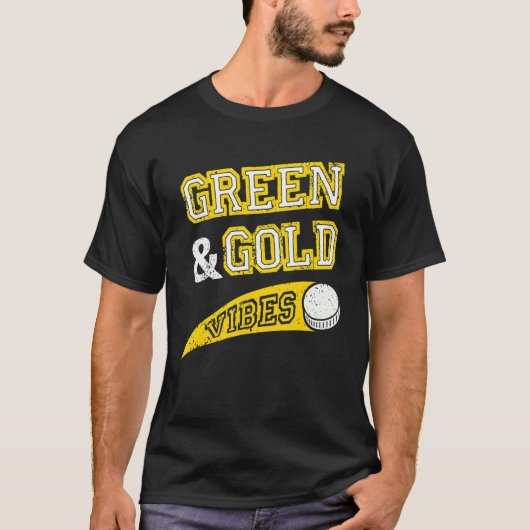 Green & Gold Vibes Hockey Team Fan Tシャツ (正面)