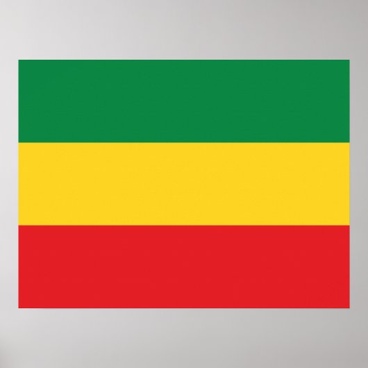 Green, Gold (Yellow) and Red Colors Flag ポスター (正面)