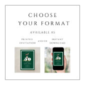 Green Golf 50th Birthday Invitation 招待状