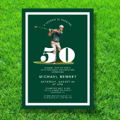 Green Golf 50th Birthday Invitation 招待状