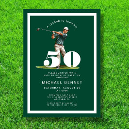 Green Golf 50th Birthday Invitation 招待状