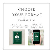 Green Golf 60th Birthday Invitation 招待状