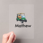 Green golf car name man sports boy gifts letter  アクリル招待状 (インサイチュ (ポータブル))