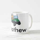 Green golf car name man sports boy gifts letter  コーヒーマグカップ (正面右)