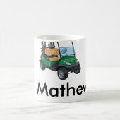 Green golf car name man sports boy gifts letter  コーヒーマグカップ (中央)