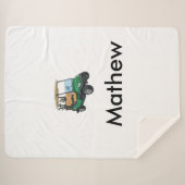 Green golf car name man sports boy gifts letter  シェルパブランケット (正面(横))