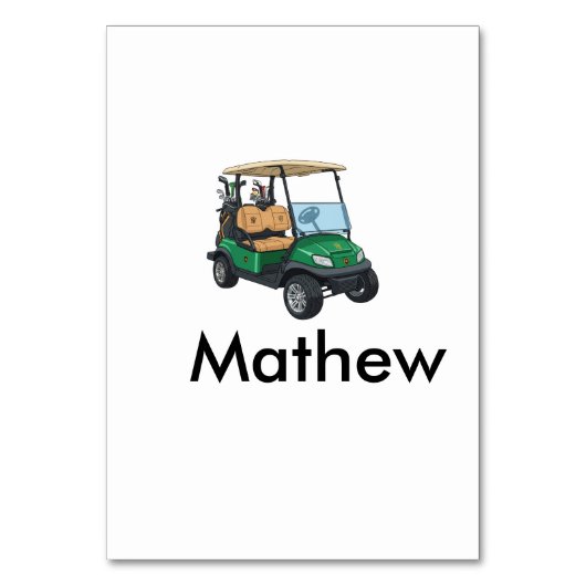 Green golf car name man sports boy gifts letter  テーブルナンバー (正面)