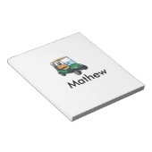 Green golf car name man sports boy gifts letter  ノートパッド (アングル)