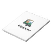 Green golf car name man sports boy gifts letter  ノートパッド (回転)