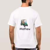 Green golf car name man sports boy gifts letter  tシャツ (裏面)