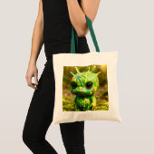 Green Goo Monster – Creepy Cute Canvas Print トートバッグ (正面(商品))