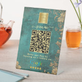 Green Google Reviews Business Link QR Code   台座サイン (インサイチュ)