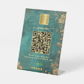 Green Google Reviews Business Link QR Code   台座サイン (正面)