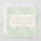 Green Goose Labor Delivery NICU Hospital Thank サンキューカード (裏面)