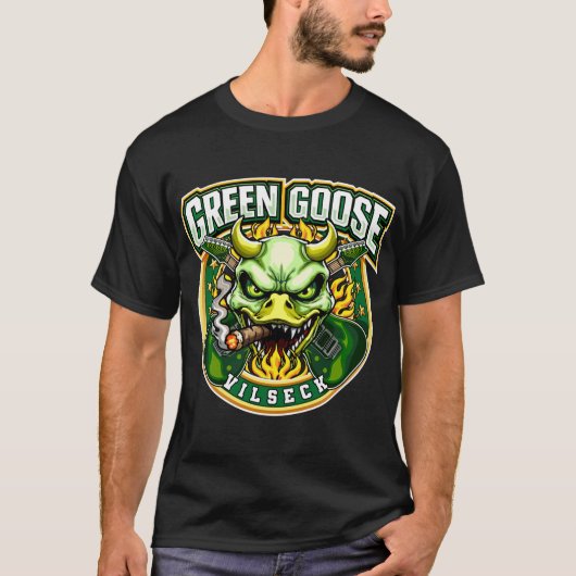 Green Goose Skull Vilseck Tシャツ (正面)
