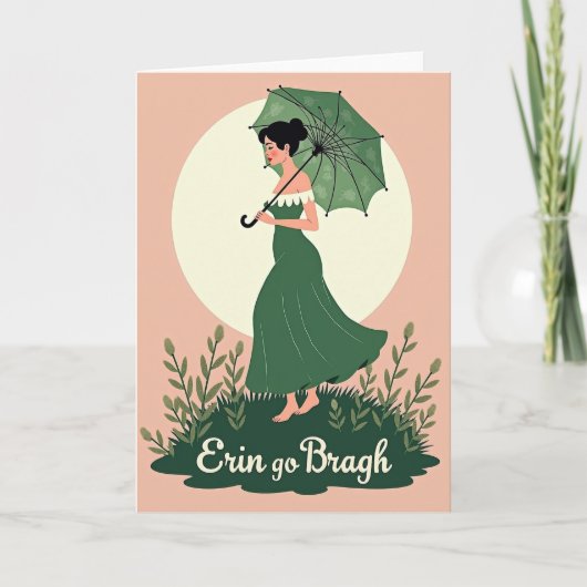 Green Gown Woman Profile Art Card カード (正面)