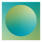 Green Gradient Circle Vignette Abstract Design ポスター (正面)