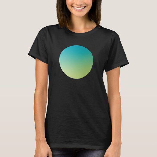 Green Gradient Circle Vignette Abstract Design Tシャツ (正面)