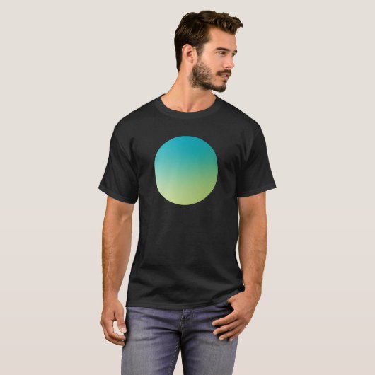 Green Gradient Circle Vignette Abstract Design Tシャツ (正面フル)