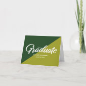 Green Graduation Bold Retro Script Cap Icon Simple サンキューカード (正面)