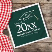 Green Graduation Script Name Class Year Design スタンダードカクテルナプキン