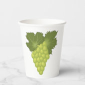 Green Grapes Vine Leaves Fresh Fruit 紙コップ (正面)