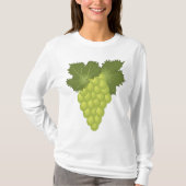 Green Grapes Vine Leaves Fresh Fruit Tシャツ (正面)