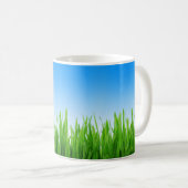 Green Grass And Sky Banner コーヒーマグカップ (正面右)