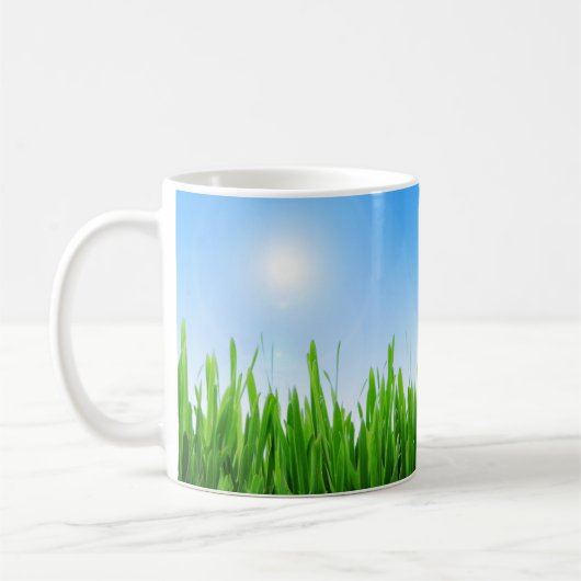 Green Grass And Sky Banner コーヒーマグカップ (左)