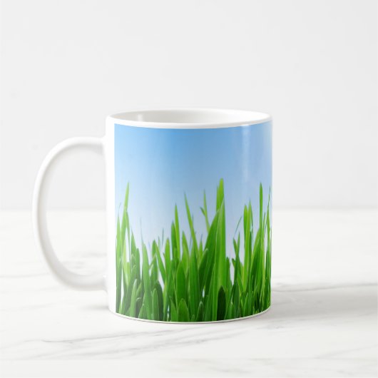 Green Grass Blue Sky Landscape-10826 コーヒーマグカップ (左)