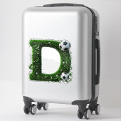 Green Grass Letter D Topiary With Soccer Ball シール (スーツケース)
