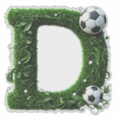 Green Grass Letter D Topiary With Soccer Ball シール (正面)