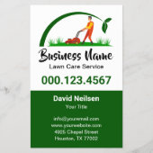 Green Grass Simple Lawn Care Mowing Landscaping チラシ (正面)