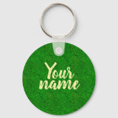 Green grass texture from a soccer field キーホルダー (正面)