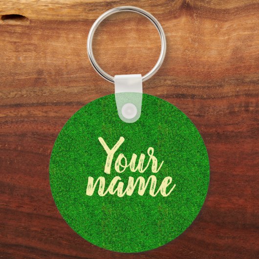 Green grass texture from a soccer field キーホルダー (正面)