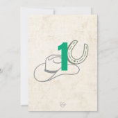 Green Gray 1st Rodeo with horse birthday 招待状 (裏面)