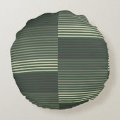 Green, Gray, Black, Cream Stripes ラウンドクッション (裏面)